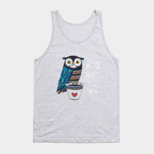 Cute owl chalk style illustration Tank Top